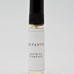 Olyantis's Espíritu Flamenco 5 ml perfume glass bottle on a white background.