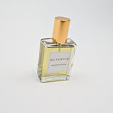 Olyantis's Peaceful Ocean 60 ml glass bottle perfume, in angle. 